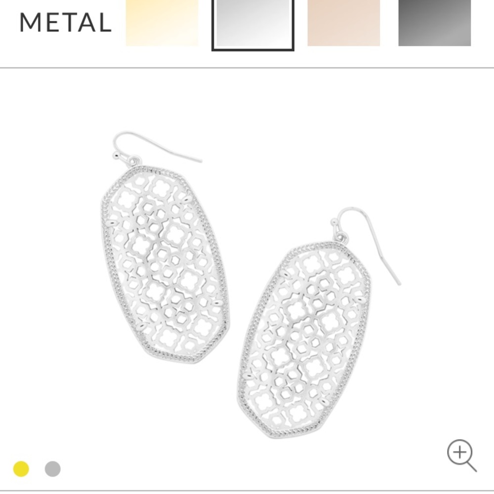 Kendra Scott Fillagree Danielle Rhodium Earrings
